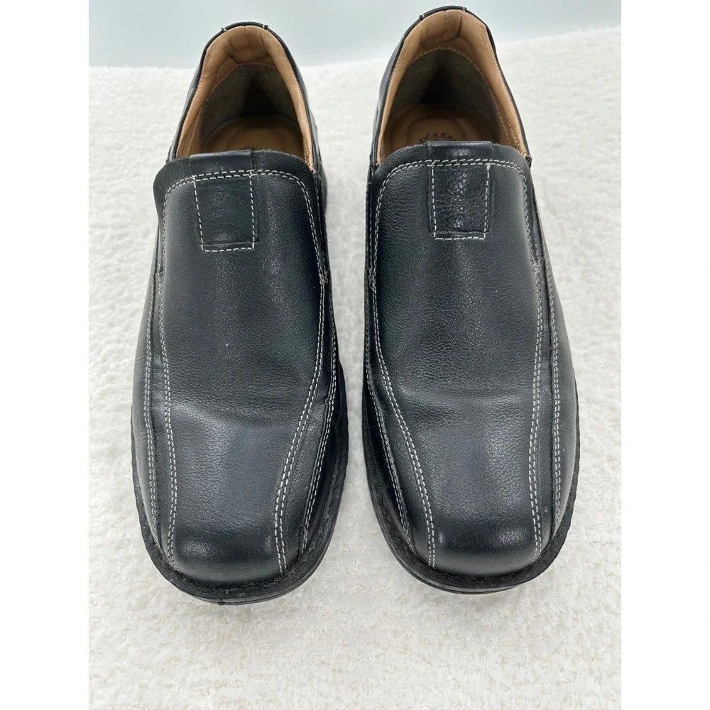 Dockers Mens Black‎ Leather All Motion Comfort Slip On Loafers 10W 90-29034